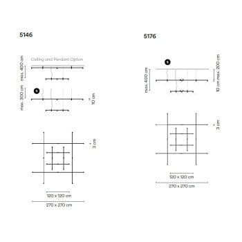 Specification Image for Vibia Nexum Square 2-Tier LED Pendant  Ceiling Light