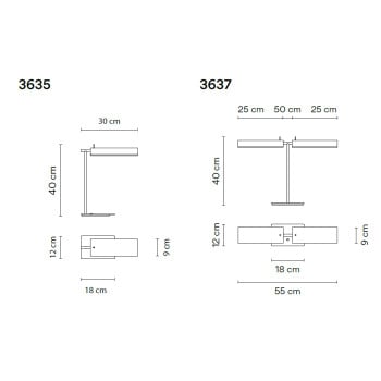Specification Image for Vibia Asia LED Table Lamp