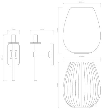 Specification Image for Astro Tacoma Single Tulip Wall Light