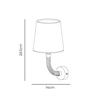 Specification image for Porta Romana Holden Wall Light