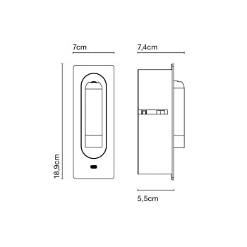 Specification Image for Marset Ledtube RSC USB-C LED Wall Light