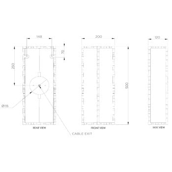 Specification image for Porta Romana Giacometti Wall Light
