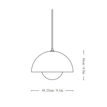 Specification Image for &Tradition Flowerpot VP1 Anniversary Edition Pewter Pendant