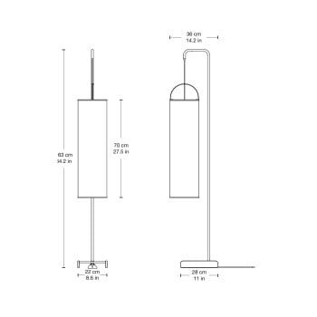 Specification Image for Gubi Silk Lantern Floor Lamp