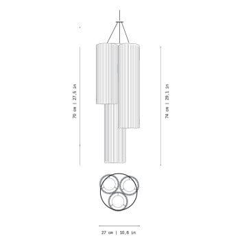 Specification Image for a-emotional light Núa Pendant Composition