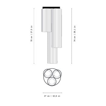 Specification Image for a-emotional light Núa Ceiling Light Composition