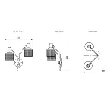 Specification Image for Bert Frank Riddle Double Wall Light