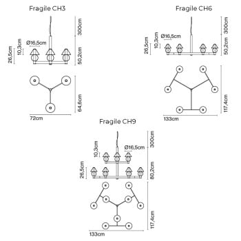 Specification Image for Marset Fragile LED Chandelier