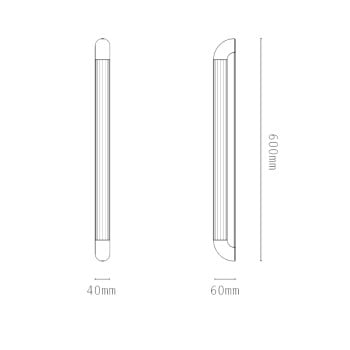 Specification image for J. Adams & Co Strata 600 LED Wall Light