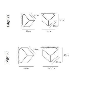 Specification image for Artemide Edge 21 Wall/Ceiling Light