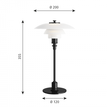 Specification image for Louis Poulsen PH 2/1 Table Lamp