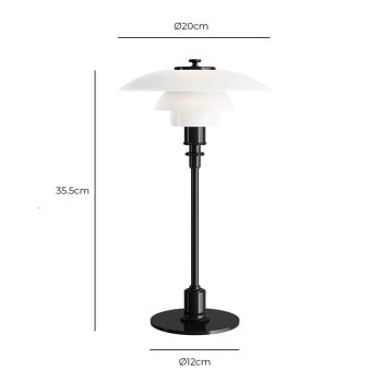 Specification Image for Louis Poulsen PH 2/1 Table Lamp