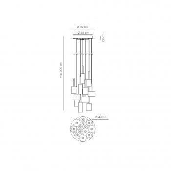 Specification image for Axolight Spillray 12 Suspension