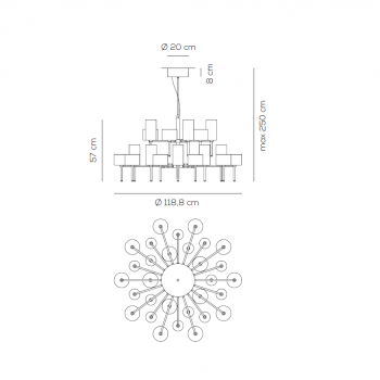 Specification image for Axolight Spillray 30 Suspension