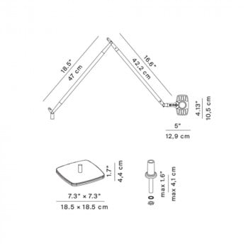 Specification Image for Luceplan Otto Watt Table Lamp