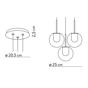 KDLN Dew 3 LED Suspension Light Specification 