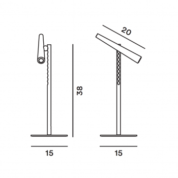 Specification image for Foscarini Magneto LED Table Lamp