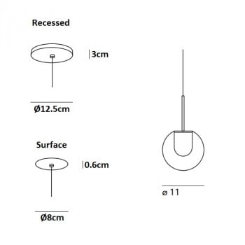 KDLN Dew 1 LED Suspension Light Specification 