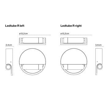 Specification Image for Marset Ledtube R LED Wall Light