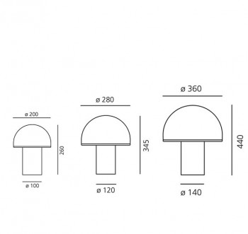 Specification image for Artemide Onfale Table Lamp