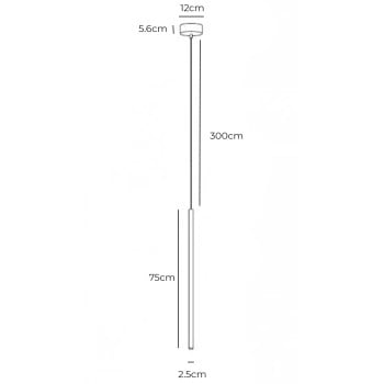 Specification Image for Davide Groppi Miss 1 LED Suspension Light