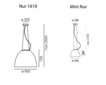 Specification image for Artemide Nur LED Pendant Light
