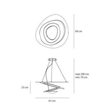 Specification image for Artemide Pirce Mini Suspension LED