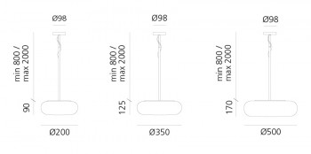 Specification image for Artemide Itka Suspension Light