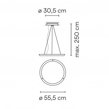Specification image for Vibia Halo Circular 2330 Single LED Suspension Light