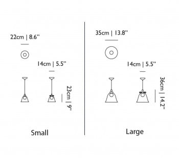 Specification image for Moooi Bell Lamp Pendant Light