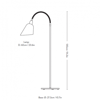 Specification image for &Tradition Bellevue AJ7 Floor Lamp