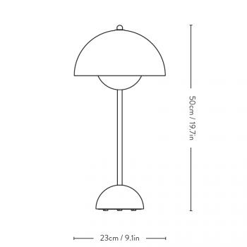 Specification Image for &Tradition Flowerpot VP3 Table Lamp