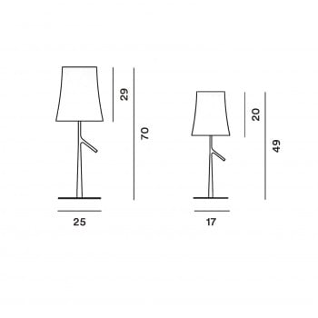 Specification image for Foscarini Birdie LED Table Lamp