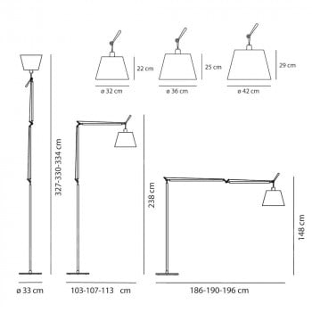 Specification image for Artemide Tolomeo Mega LED Floor