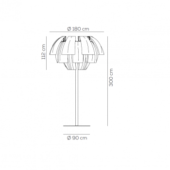 Specification image for Axolight Plumage Floor Lamp
