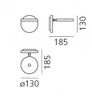 Specification image for Artemide Demetra Wall LED spot