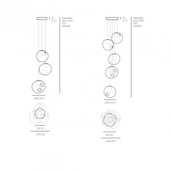 Specification image for Bocci 28 Series Random Pendant