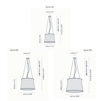 Specification Image for Bover Syra Outdoor Pendant