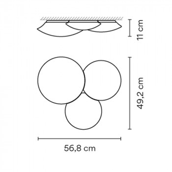 Specification Image for Vibia Puck Triple LED Ceiling Light