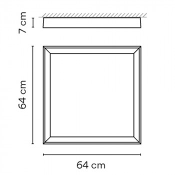 Specification Image for Vibia Up Square LED Ceiling Light
