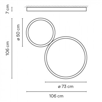 Specification Image for Vibia Up Double LED Ceiling Light