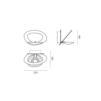 Specification image for Artemide Pirce Micro LED wall light