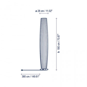 Specification Image for Bover Maxi P/180 Outdoor LED Floor Lamp