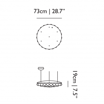 Specification image for Moooi Prop LED Suspension Round Single