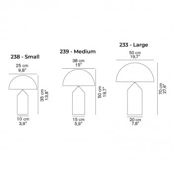 Specification image for Oluce Atollo Table Lamp