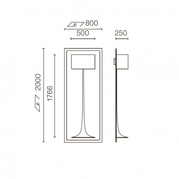 Specification image for Flos Soft Spun LED Floor Lamp