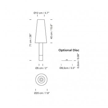 Specification image for Santa & Cole Basica M2 Table Lamp