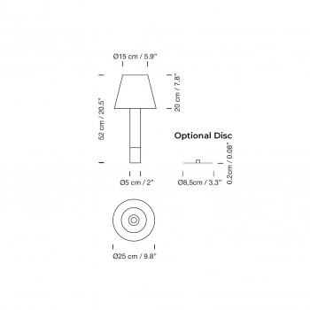 Specification image for Santa & Cole Basica M1 Table Lamp