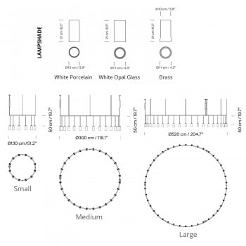 Specification image for Santa & Cole Cirio Circular LED Suspension Light