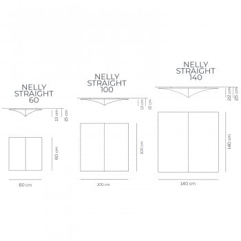 Specification image for Axolight Nelly Straight Ceiling and Wall Light